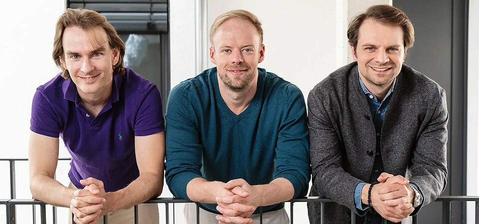 The heyData founders: Martin Bastius (CLO), Daniel Deutsch (MD) and Miloš Djurdjević (MD) 