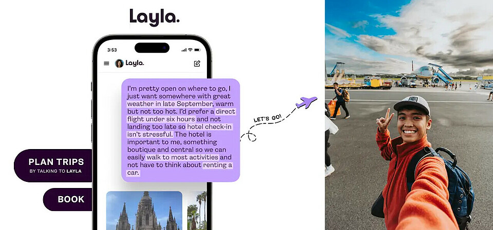 Layla is an AI-powered travel agent that helps travelers discover, plan, and book trips through conversation.